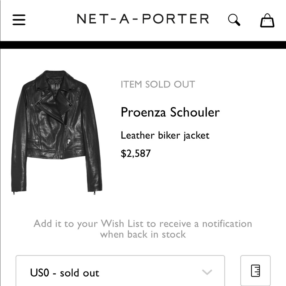 ****SOLD**** Proenza Schouler Leather Jacket $2587